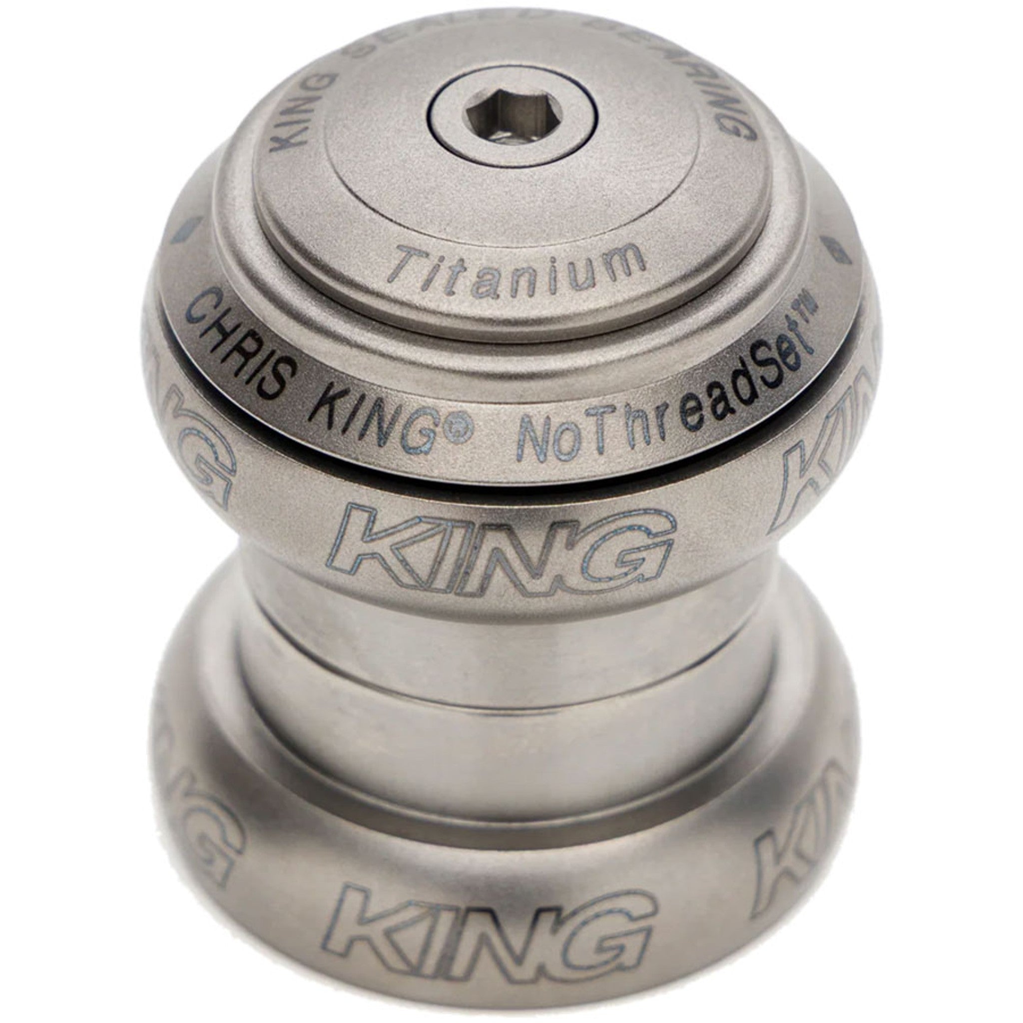 Chris King NoThreadSet Titanium Headset - 1-1/8", EC34 Upper / EC34 Lower, Titanium