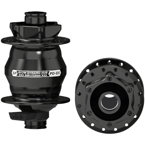 8X Series Dynamo Front Hub - PD-8X-110 6V- 3W, 15 x 110mm, 6-Bolt, 32H, Black