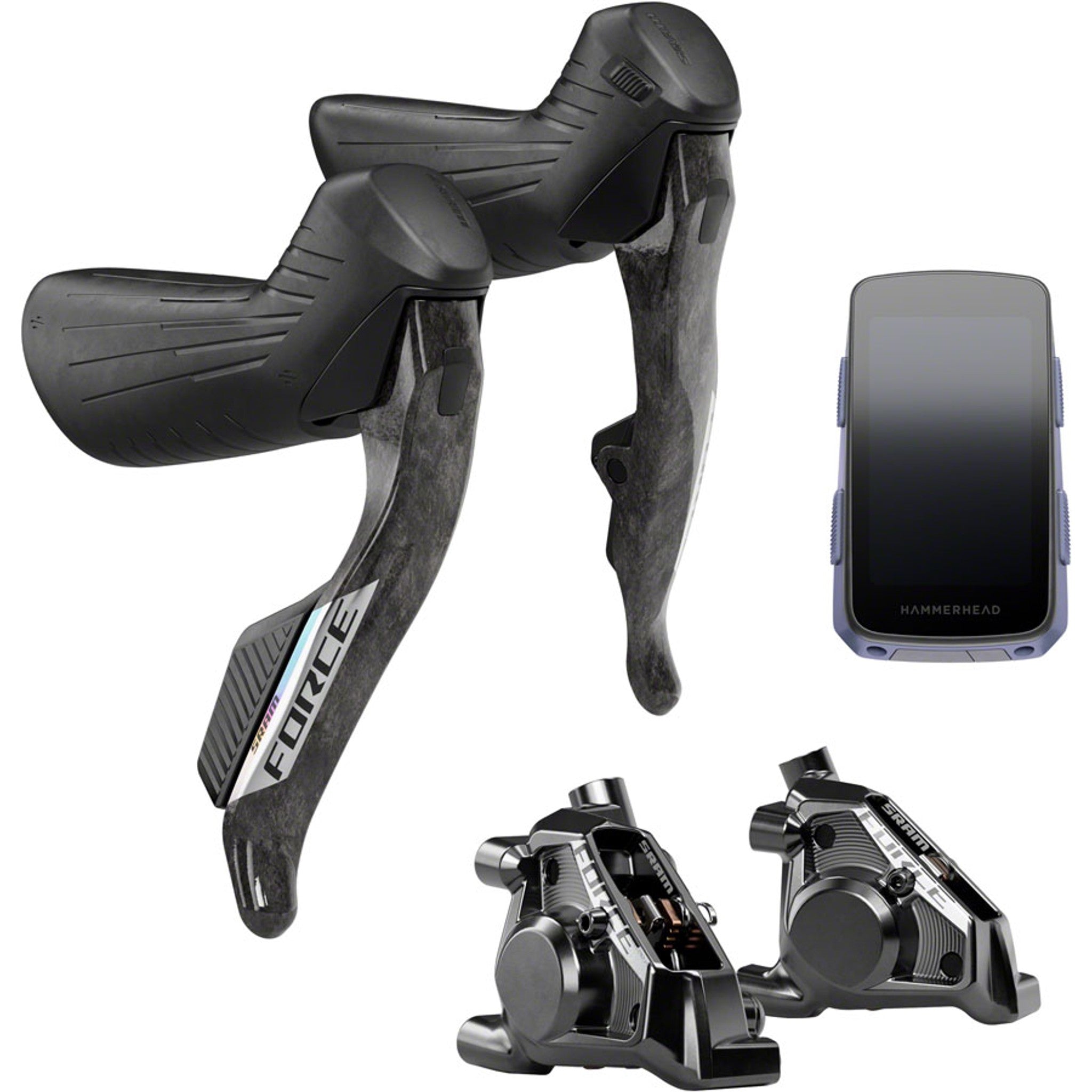 SRAM Force eTap AXS Upgrade Kit - Right and Left HRD Shift/Brake Levers, Flat Mount Calipers, Hammerhead Karoo (Force Color Edition), E1