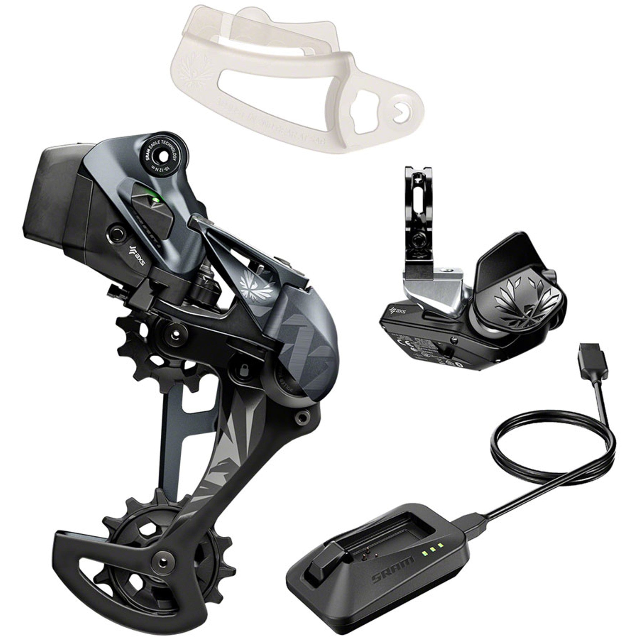 XX1 Eagle AXS Upgrade Kit - Rear Derailleur for 52t Max, Battery, Eagle AXS Rocker Paddle Controller with Clamp, Charger/Cord, Black