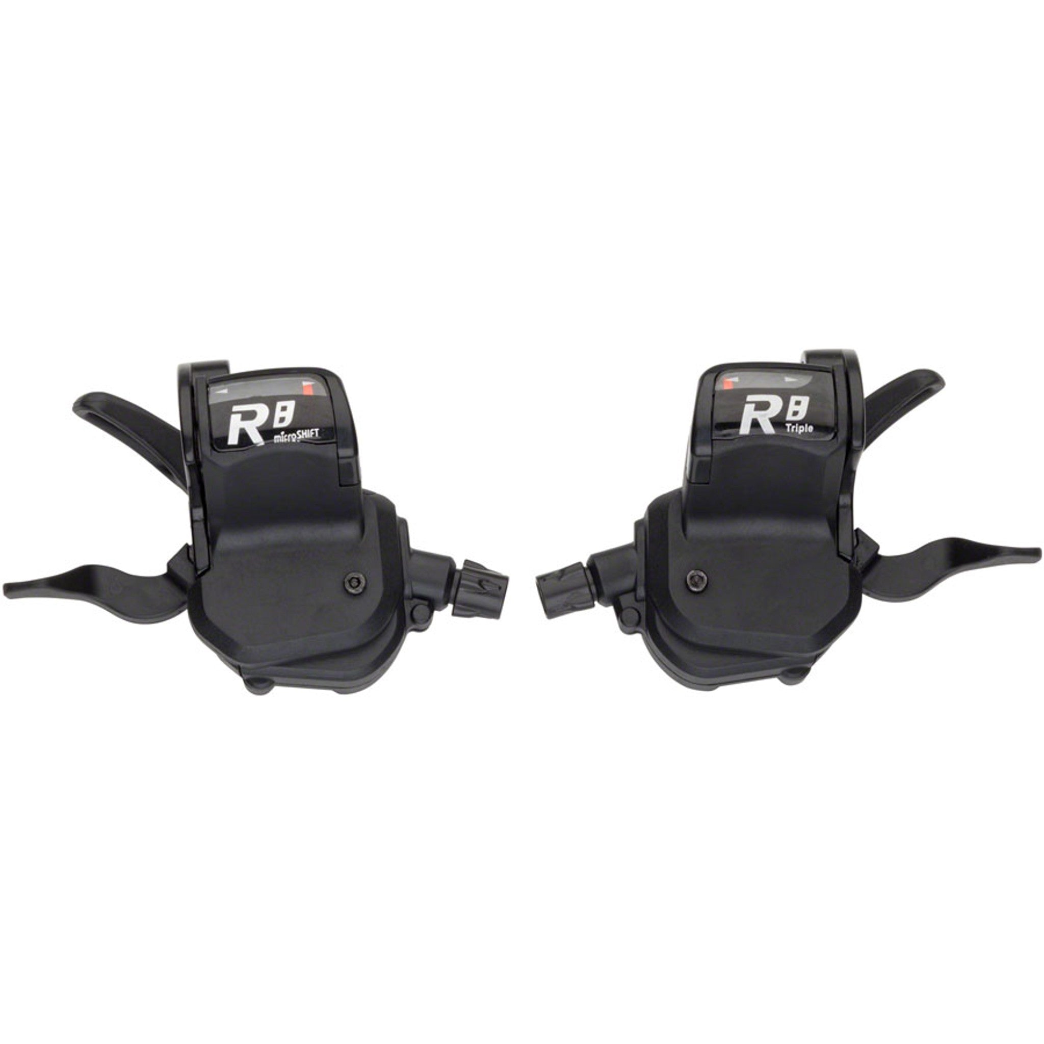 microSHIFT R8 Trigger Shifter Set, 8-Speed Road, Triple, Optical Indicator, Shimano Compatible