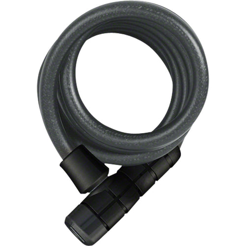 ABUS Booster 6512 Keyed Coiled Cable Lock: 180cm x 12mm With Mount, Black