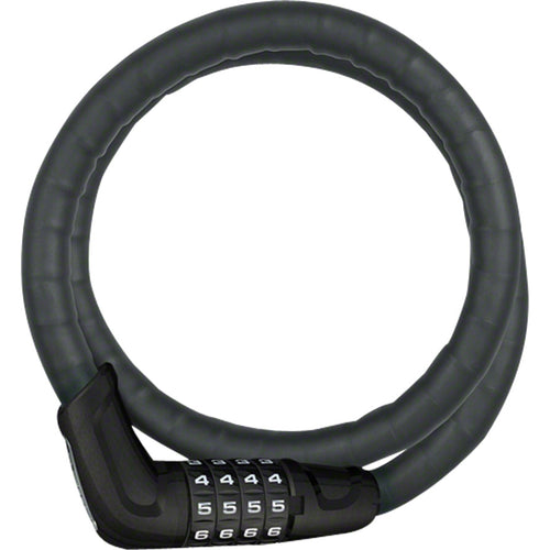 ABUS Tresorflex 6615 Combination Coiled Cable Lock: 120cm x 15mm With Mount, Black