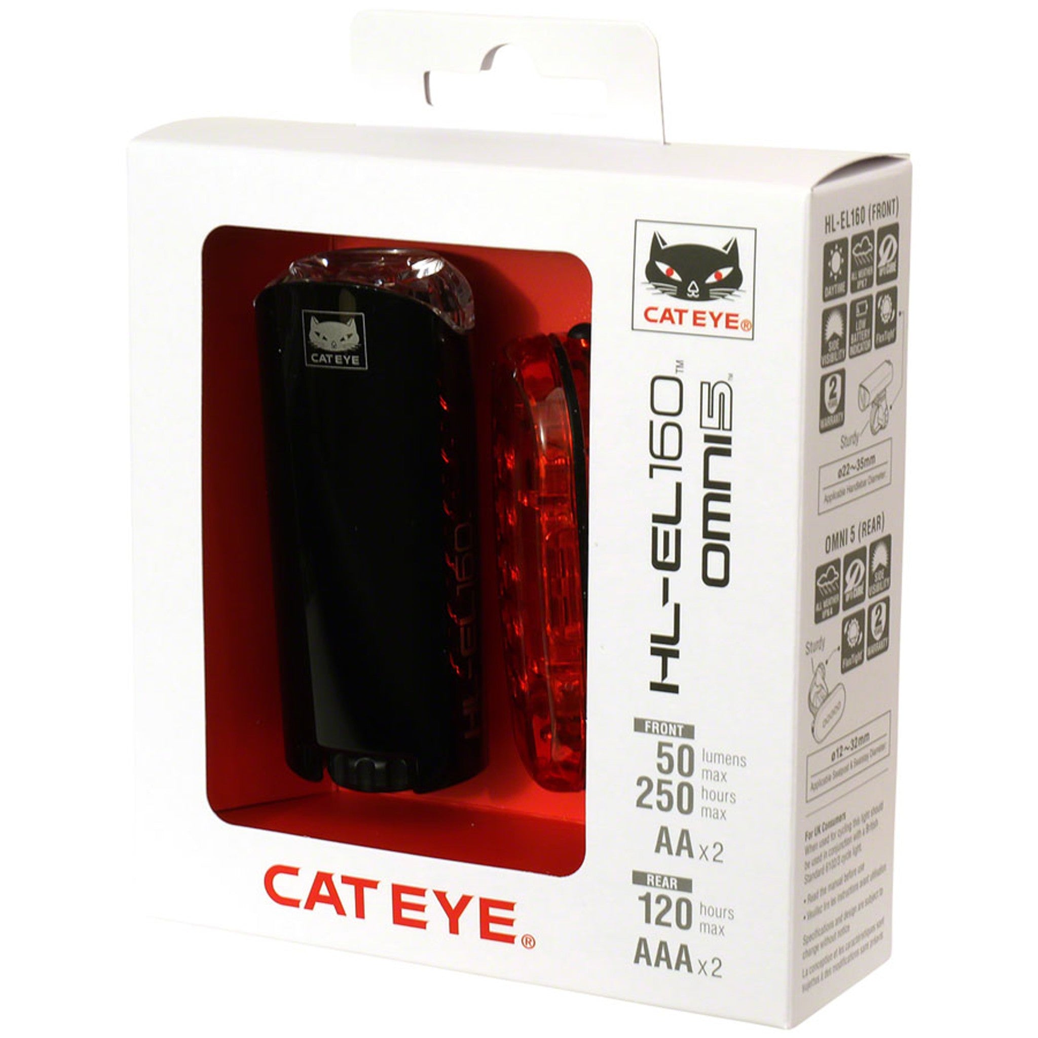 CatEye HL-EL160/Omni 5 Headlight/Taillight Set