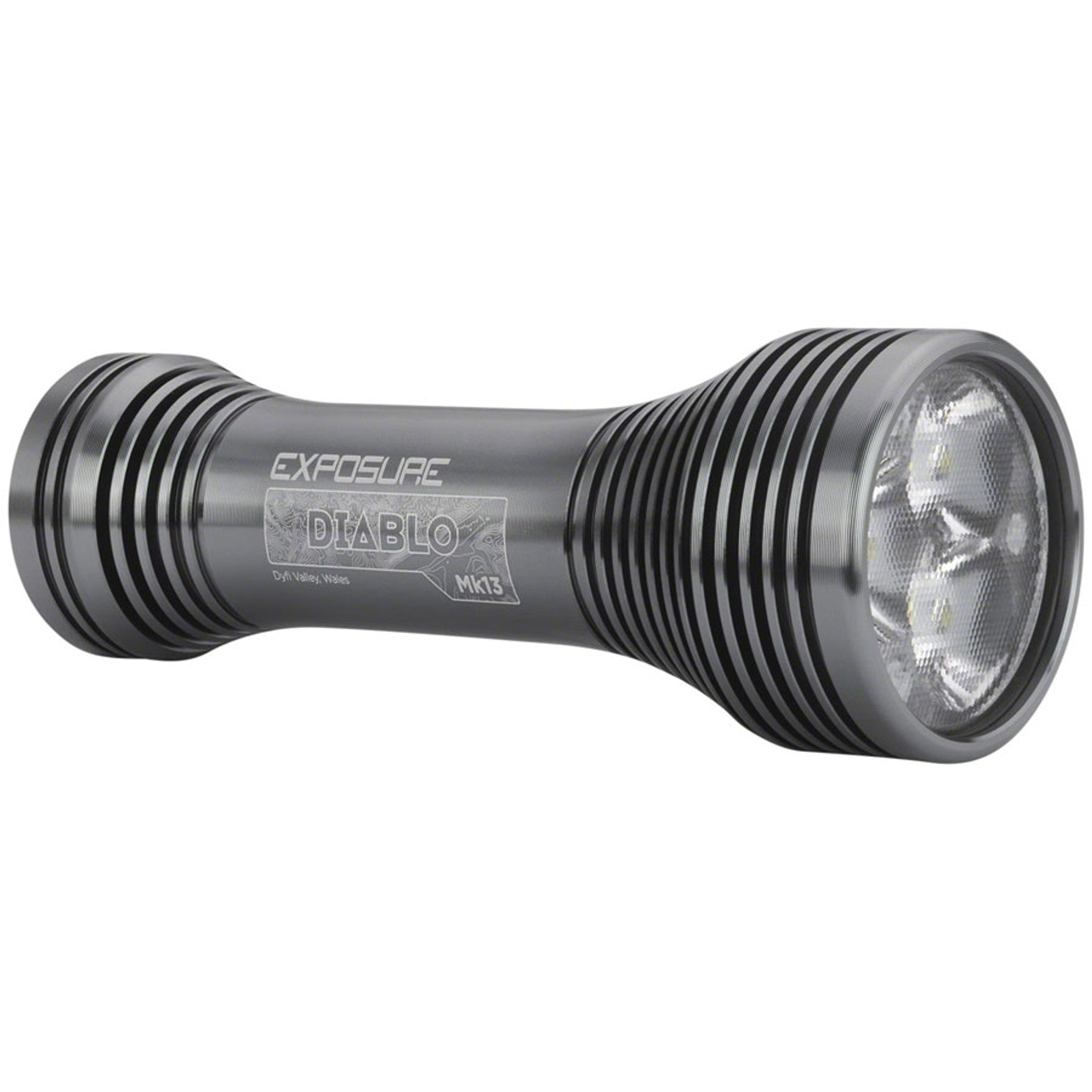 Exposure Diablo Mk13 Headlight - 1900 Lumens, With Helmet And Handlebar Mount, TAP Technology, Gun Metal Black