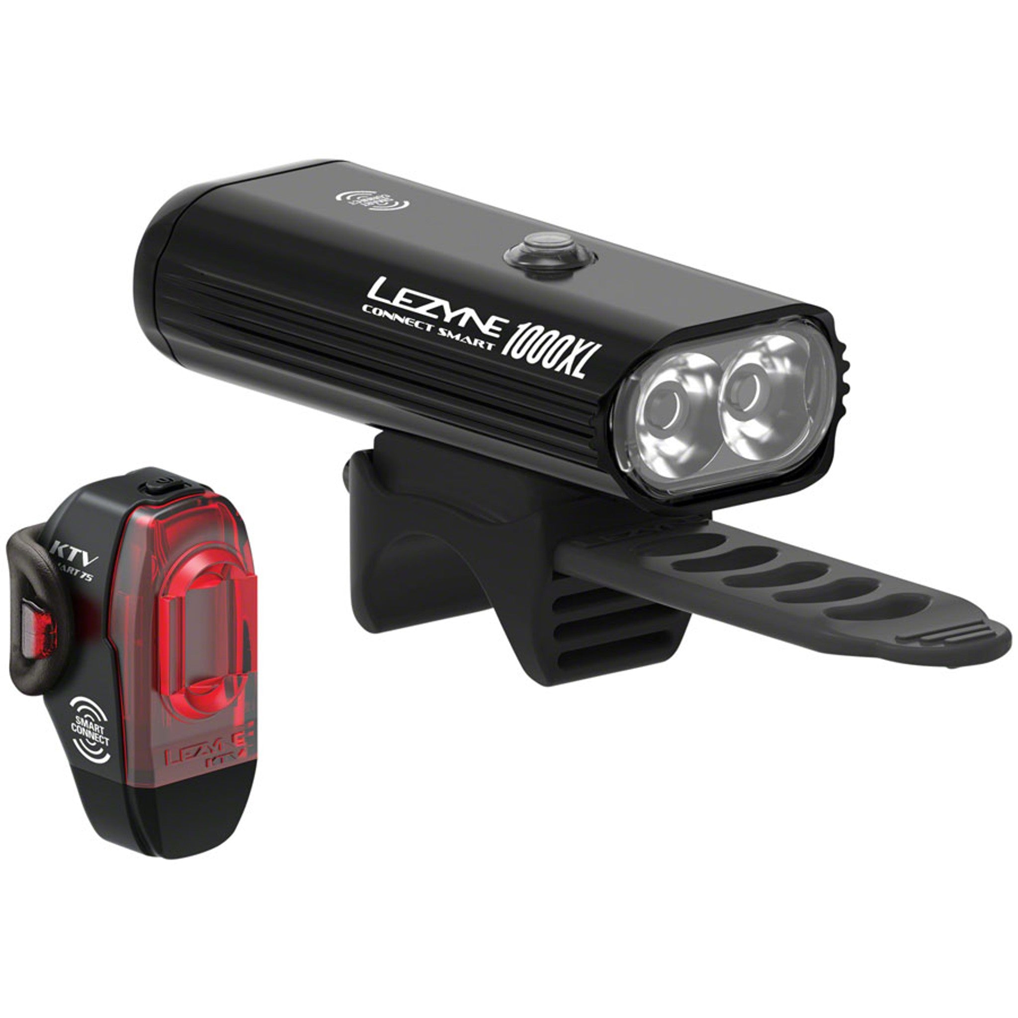 Lezyne Connect Smart 1000XL/KTV Pro Smart Headlight/Taillight Set - Black