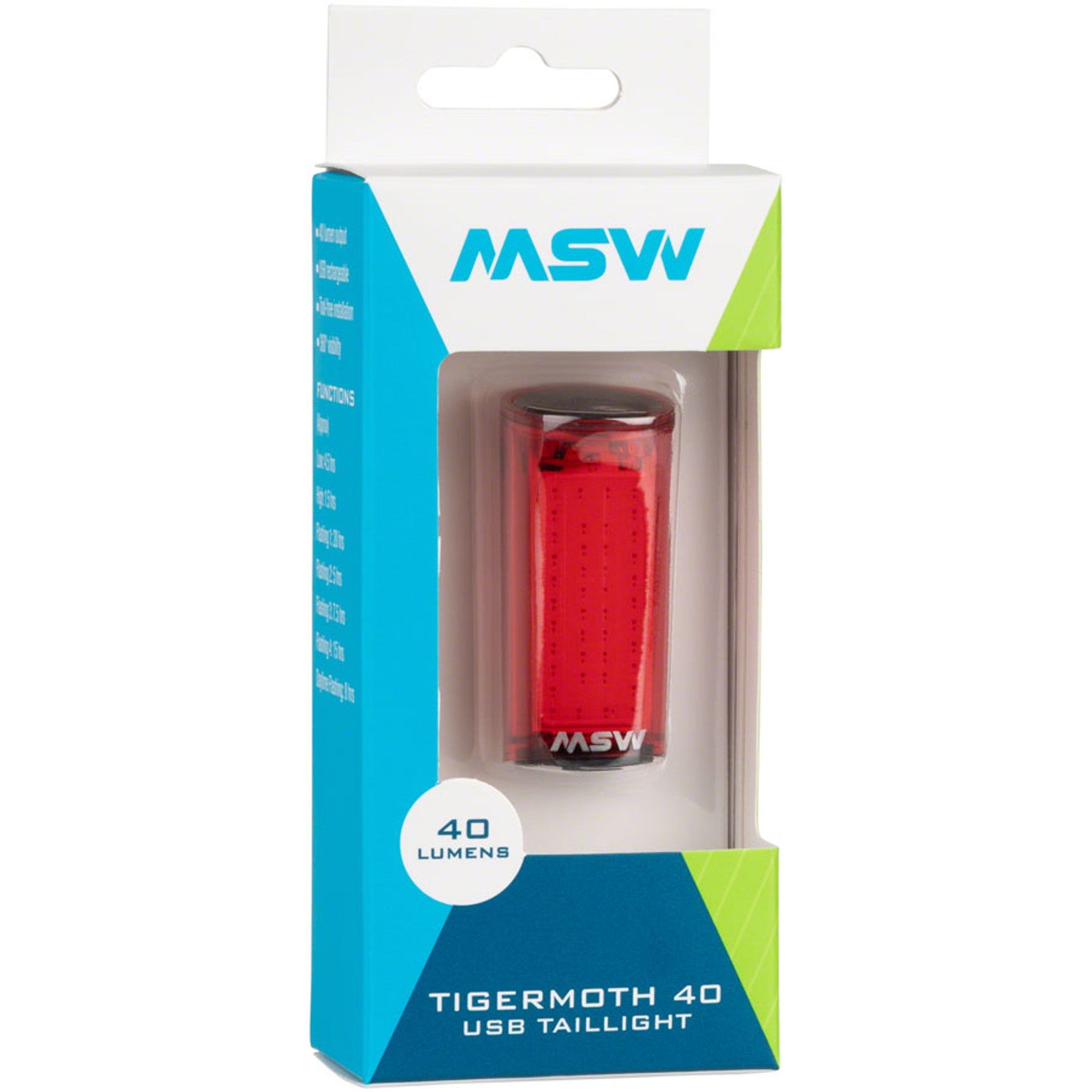 Tigermoth 40 USB Taillight, 40 Lumen, Black