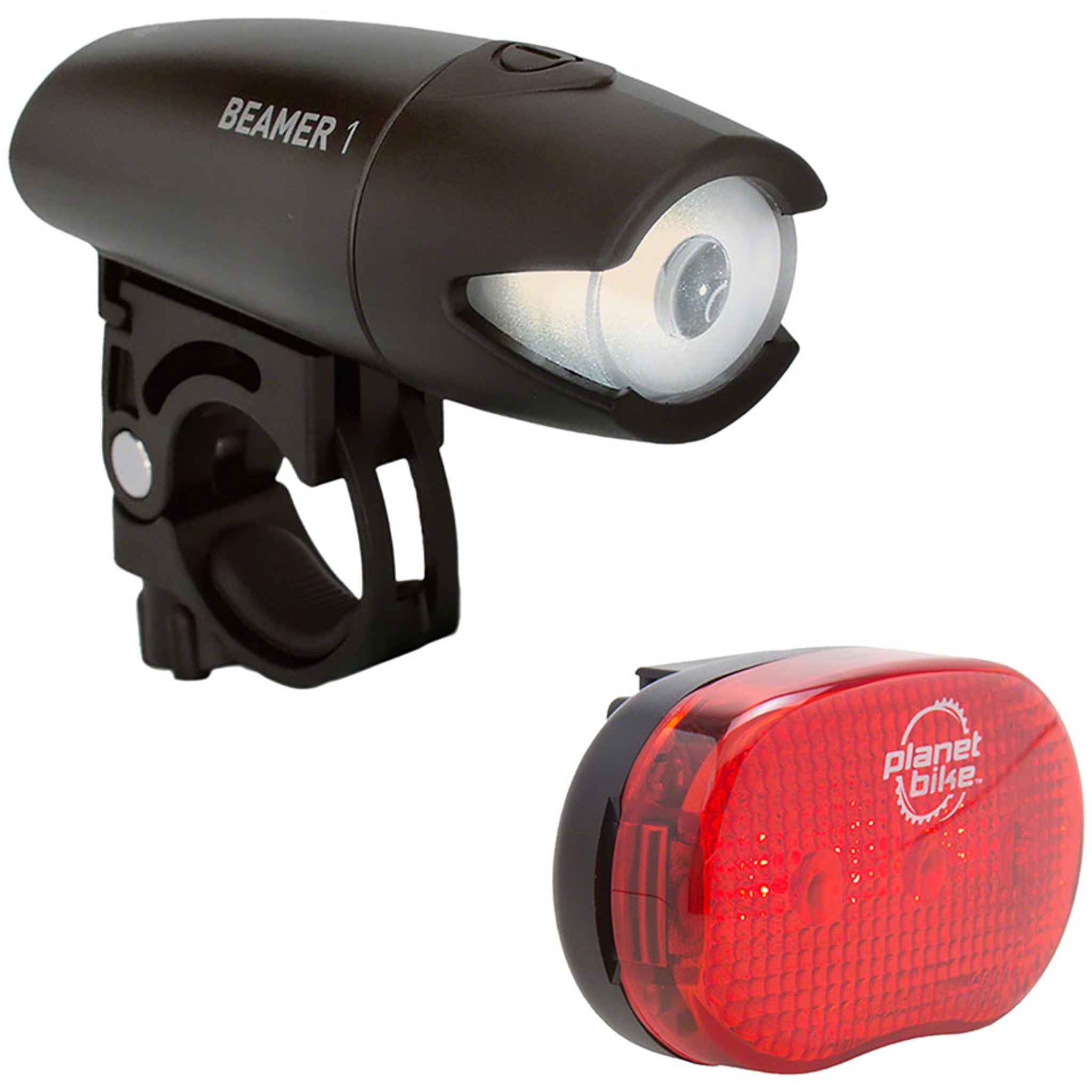 Planet Bike Beamer 1/Blinky 3 Headlight/Taillight Set - Black