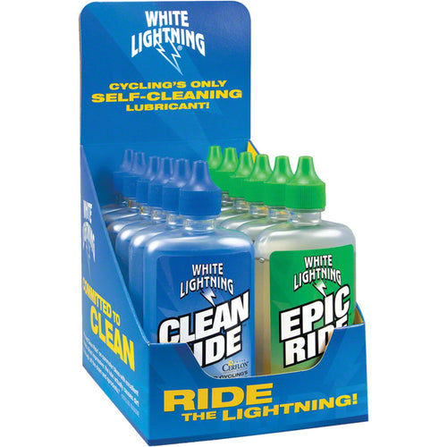 White Lightning Clean Ride and Epic Ride Bike Chain Lube - 4oz, Drip, Box of 12