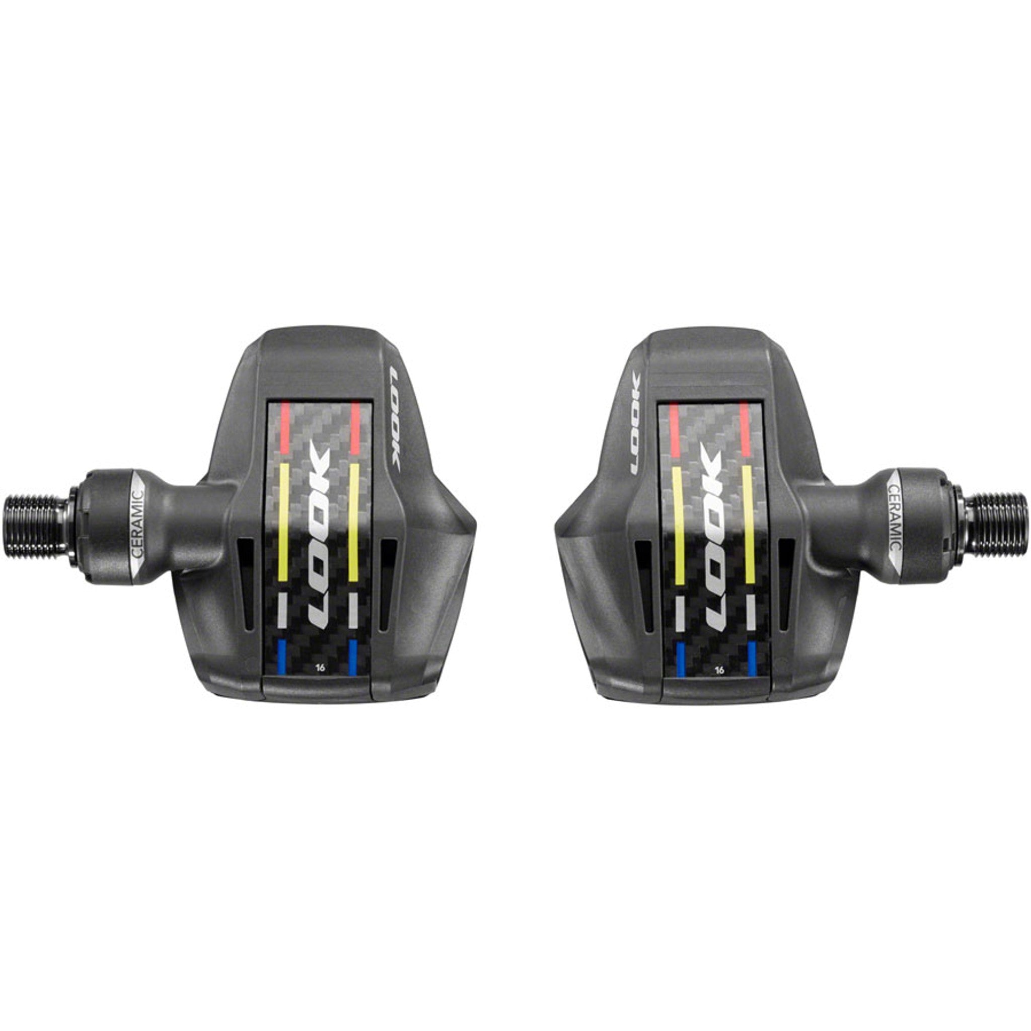 LOOK KEO Blade Carbon Ceramic Ti Pedals - Single Sided Clipless, Titanium, 9/16", Black. 53mm QF, 16Nm