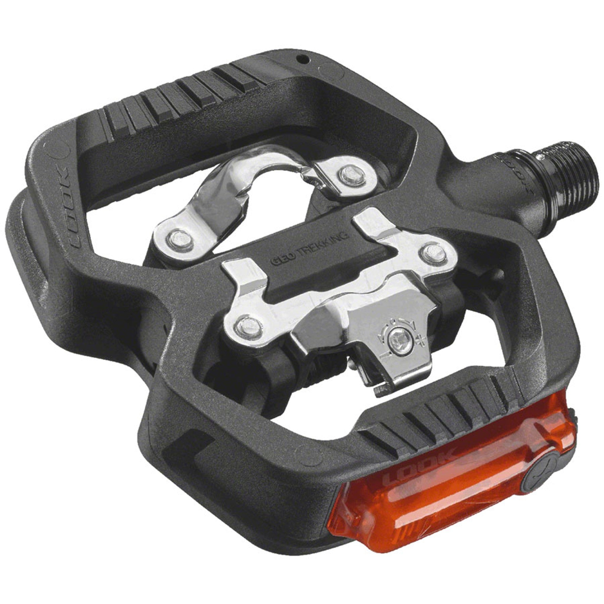 GEO TREKKING VISION Pedals - Single Side Clipless with Platform, Chromoly, 9/16", Black