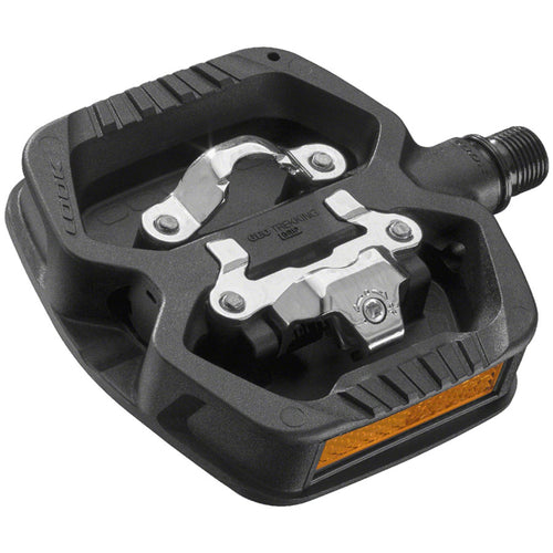 GEO TREKKING GRIP Pedals - Single Side Clipless with Platform, Chromoly, 9/16", Black