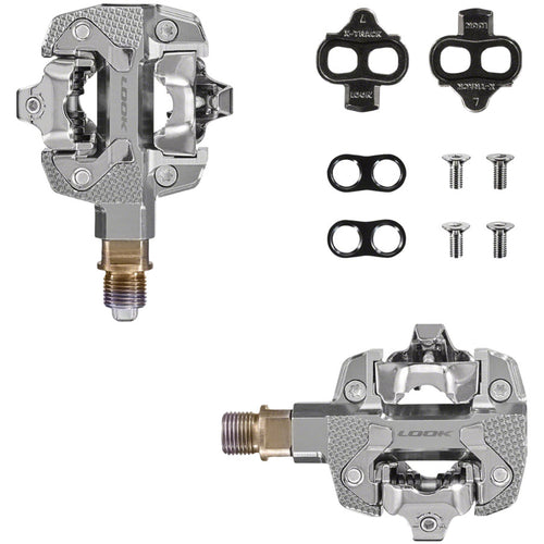 X-TRACK Single Power Pedals - Dual Sided Clipless, Chromoly,  9/16", Silver