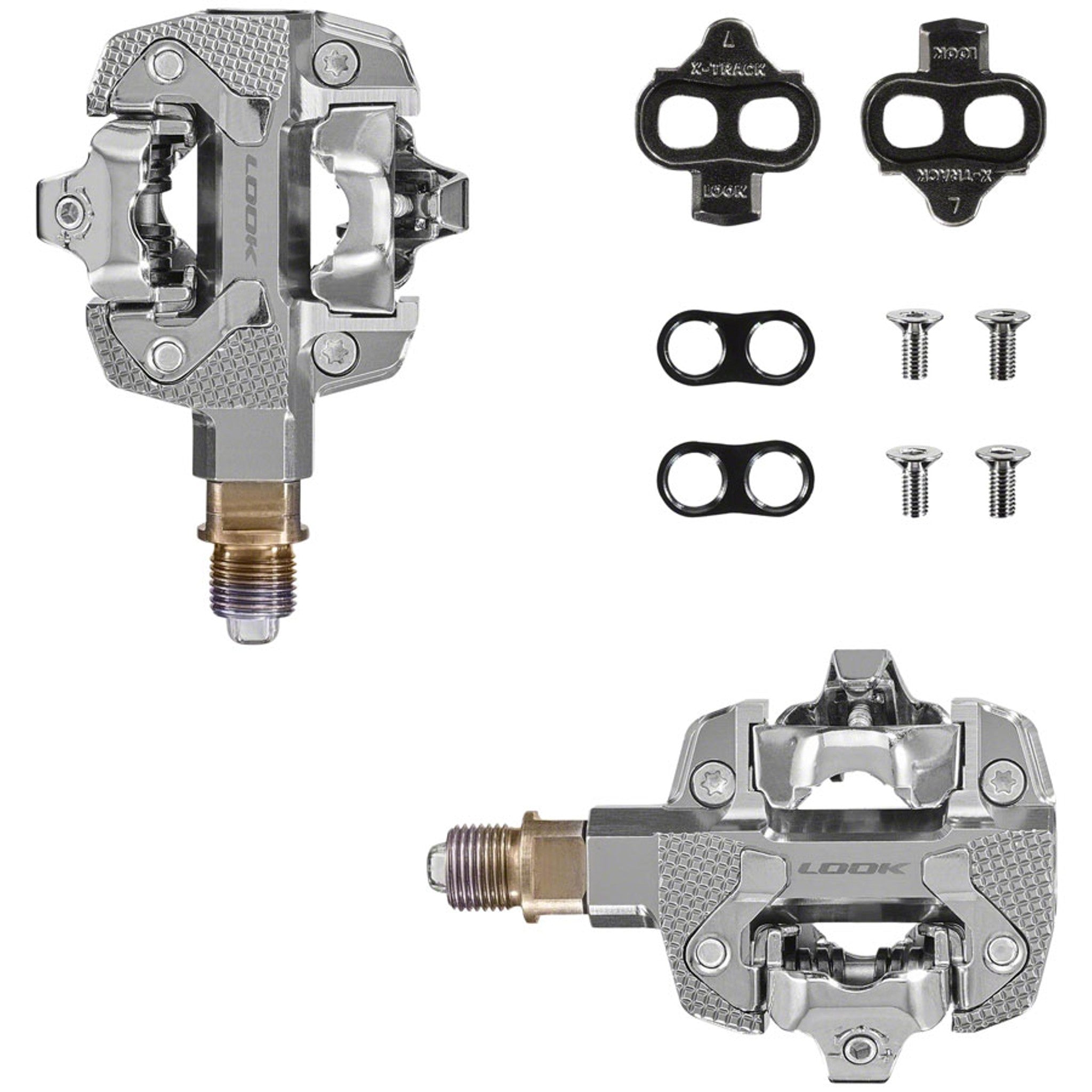 X-TRACK Dual Power Pedals - Dual Sided Clipless, Chromoly,  9/16", Silver