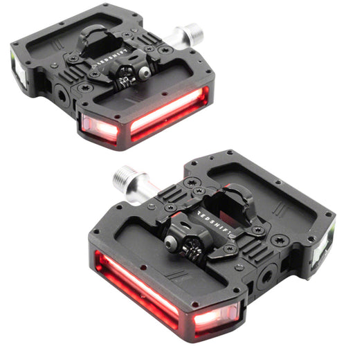 Redshift Sports Arclight Pro Clipless Pedals - Aluminum, 9/16", Black, w/Lights