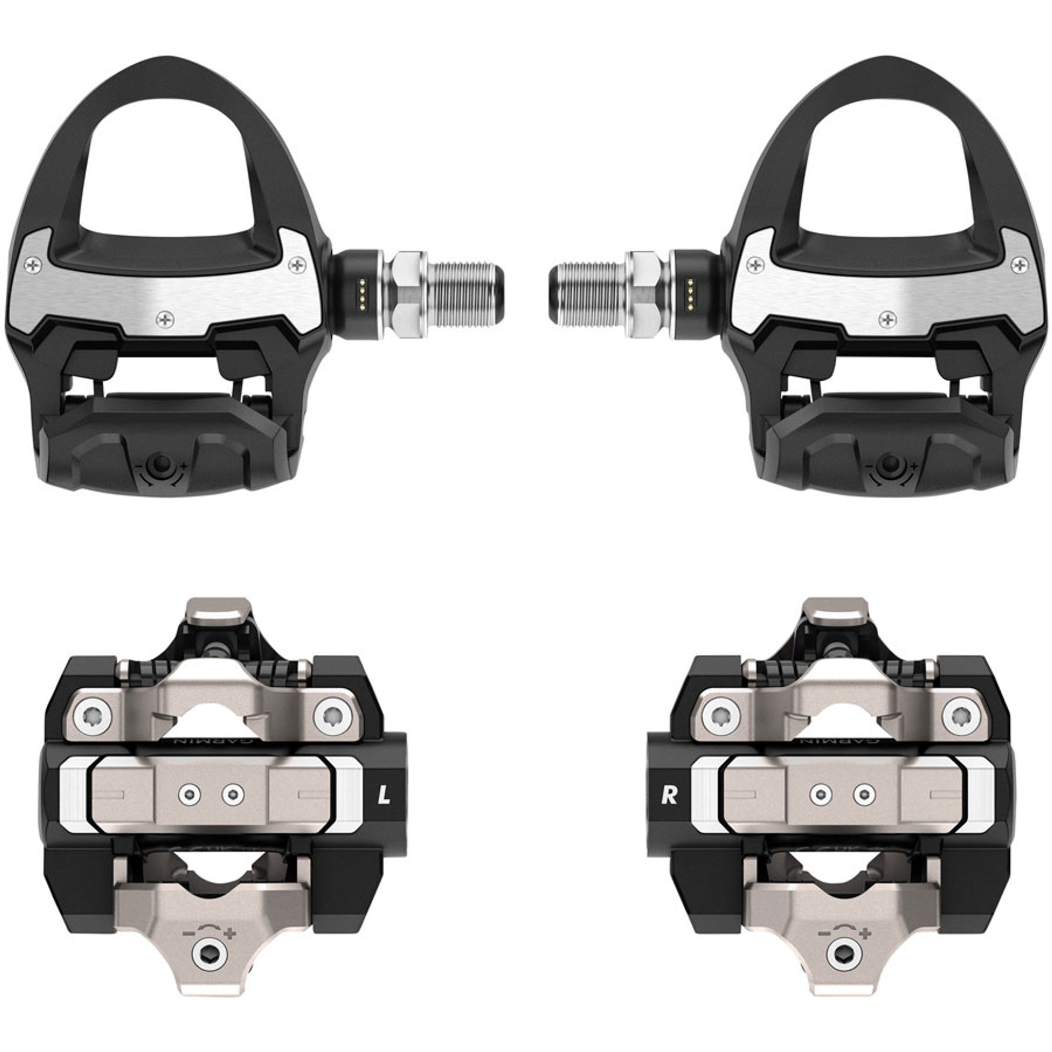 Rally RS/XC210 Power Meter Pedals Bundle - Clipless, Composite/Alloy, 9/16", Black, Pair, Dual-Sensing, Shimano SPD-SL/SPD