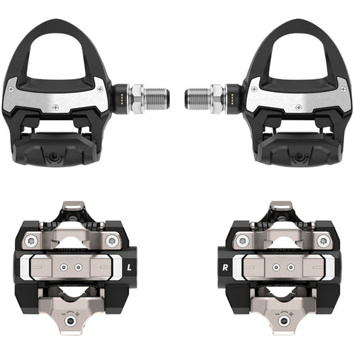 Rally RS/XC210 Power Meter Pedals Bundle - Clipless, Composite/Alloy, 9/16", Black, Pair, Dual-Sensing, Shimano SPD-SL/SPD