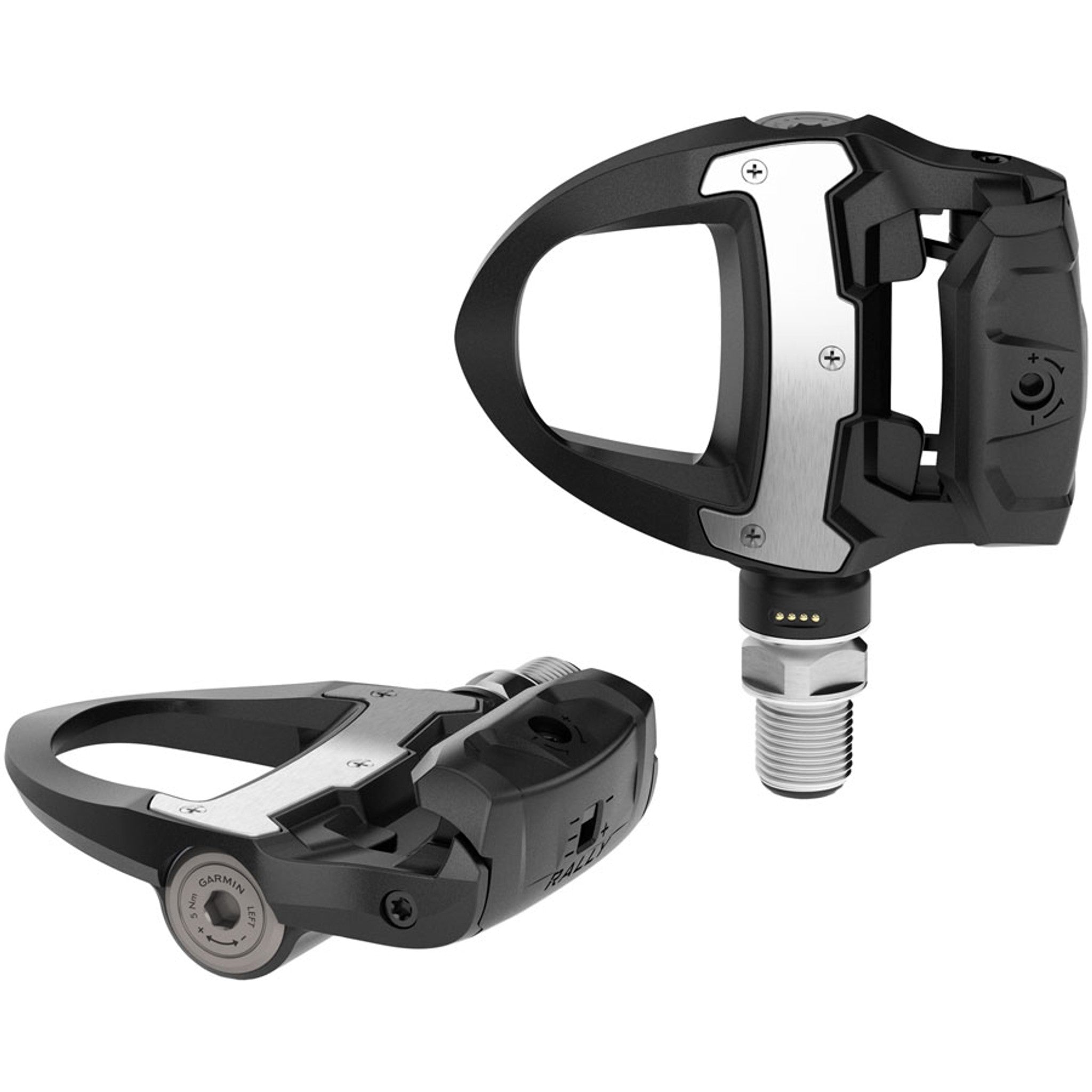 Rally RS210 Power Meter Pedals - Single Sided Clipless, Composite, 9/16", Black, Pair, Dual-Sensing, Shimano SPD-SL