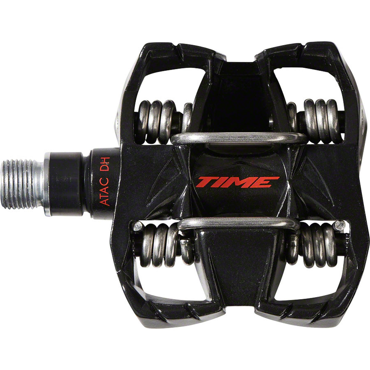 Time ATAC DH 4 Pedals - Dual Sided Clipless with Platform, Aluminum, 9/16", Black/Red