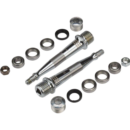 iSSi Triple Bearing Spindle Rebuild Kit: Standard Length (52.5mm), Silver