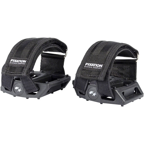 Fyxation Gates Pedal and Strap Kit - Platform, Nylon, 9/16", Black