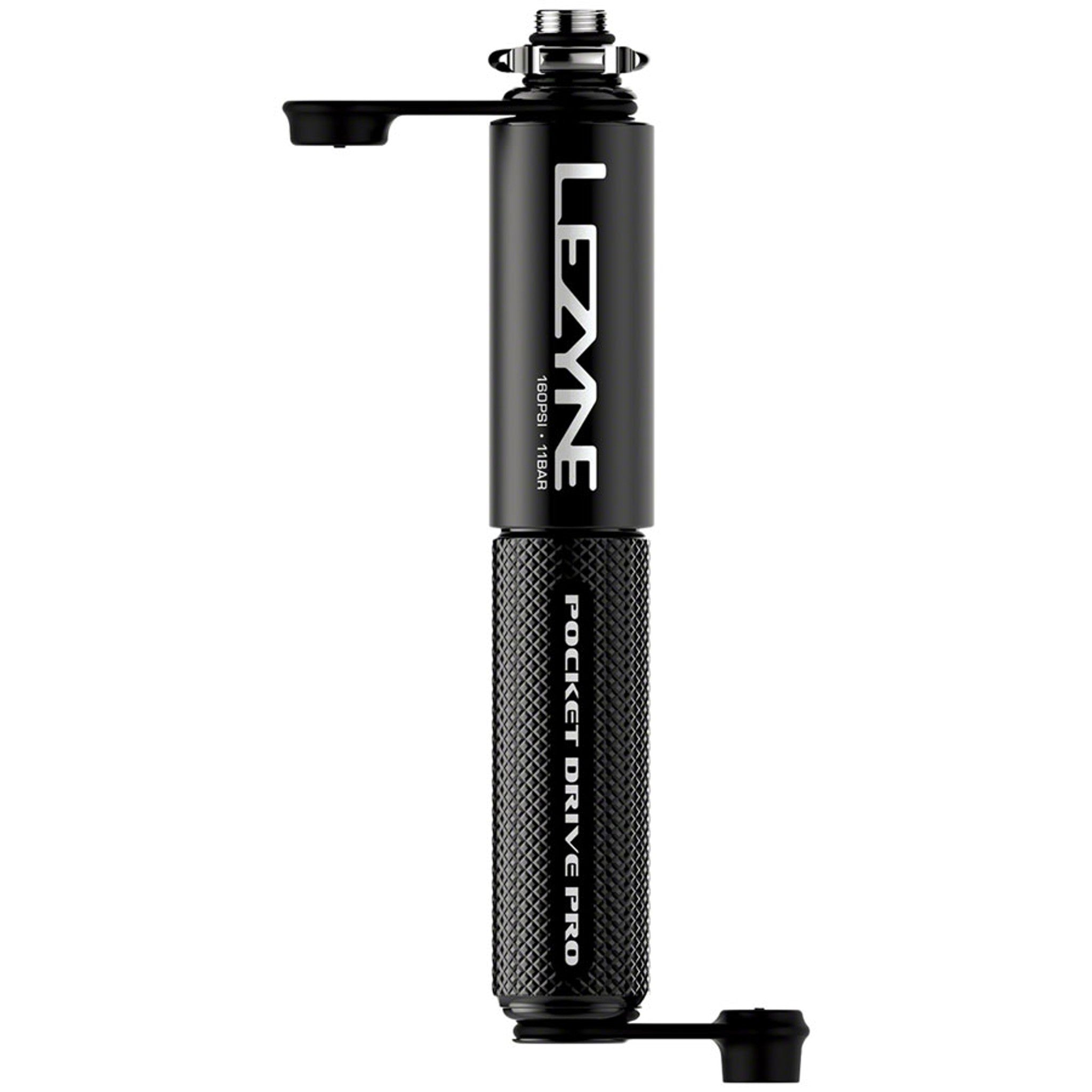 Pocket Drive Pro Mini Pump - Aluminium, 160psi, Presta/Schrader, With Mount, Black