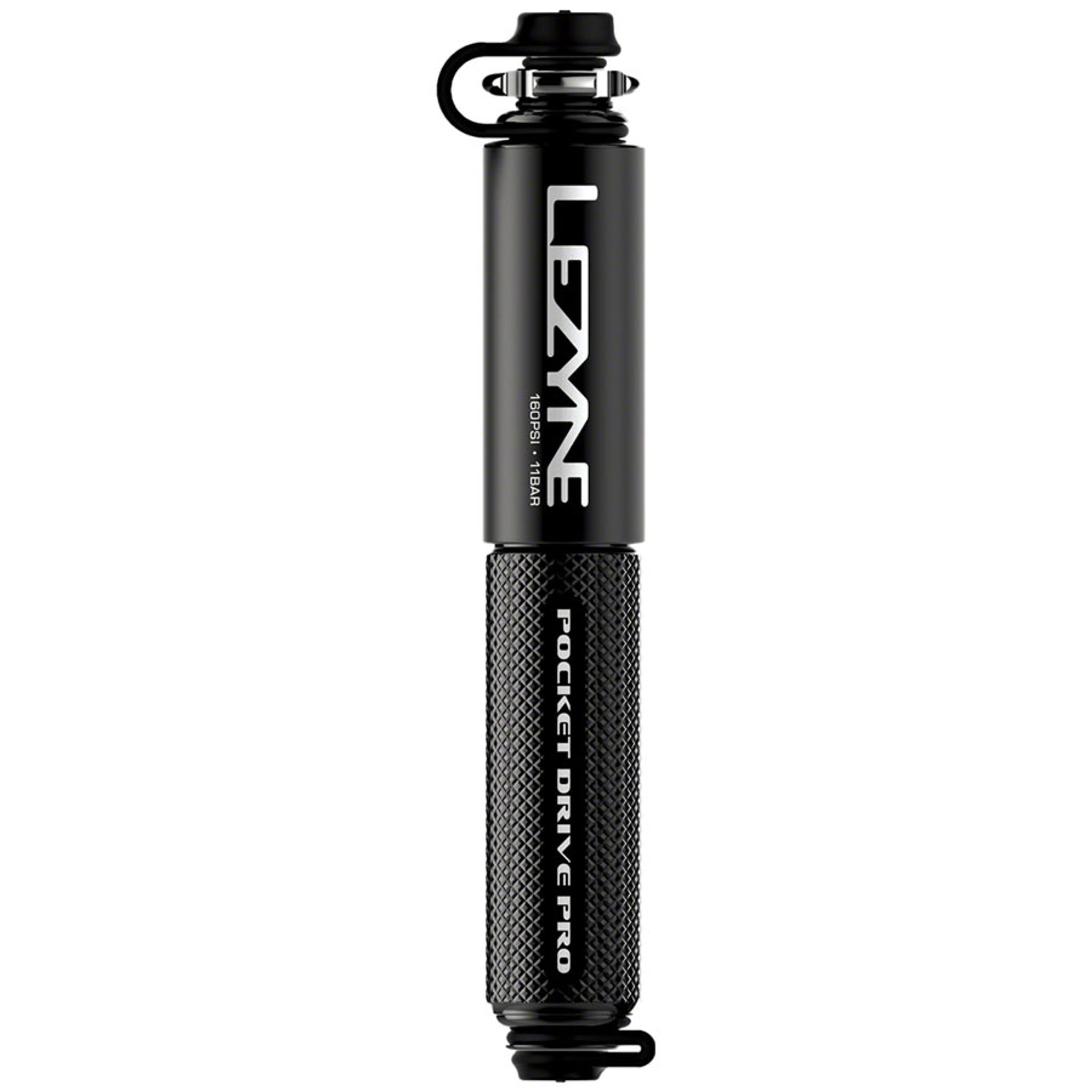 Pocket Drive Pro Mini Pump - Aluminium, 160psi, Presta/Schrader, With Mount, Black