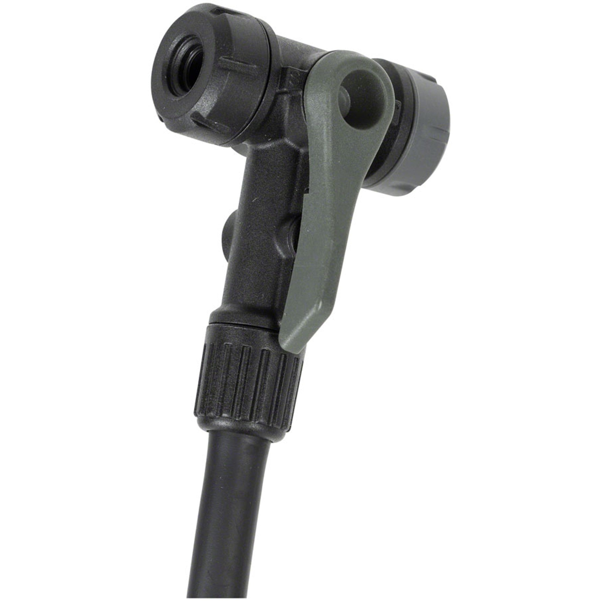 Joeblow Mountain II Floor Pump - Steel Barrel / Plastic Base, 3.5" Gauge, 60 Psi /4 Bar, Twinhead