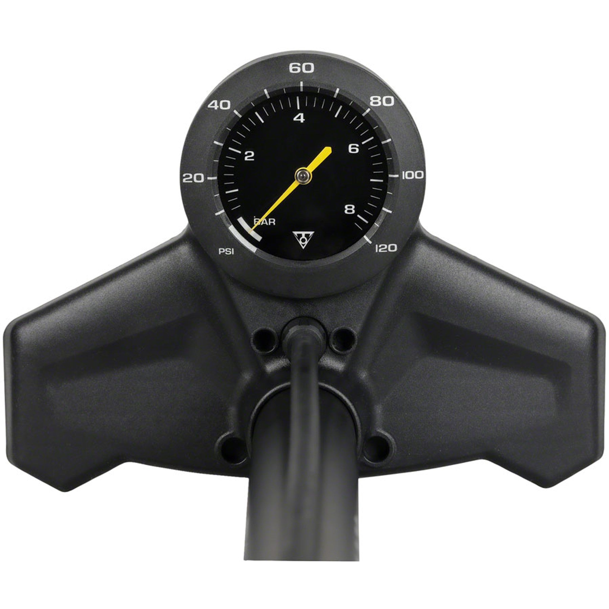 Joeblow Urban Ex Floor Pump - Steel Barrel / Plastic Base,  3.5" Base Mount Gauge, 120 Psi /8 Bar, Smarthead, Black/Sand