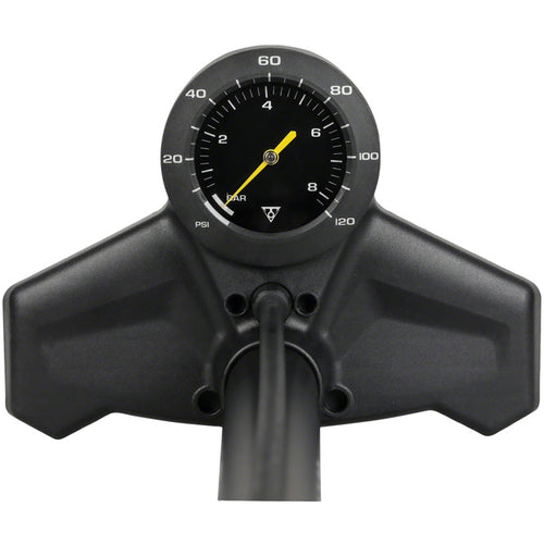 Joeblow Urban Ex Floor Pump - Steel Barrel / Plastic Base,  3.5" Base Mount Gauge, 120 Psi /8 Bar, Smarthead, Black/Sand