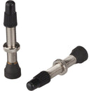 WHISKY No.7 Brass Tubeless Valves - Pair, 40mm, Silver