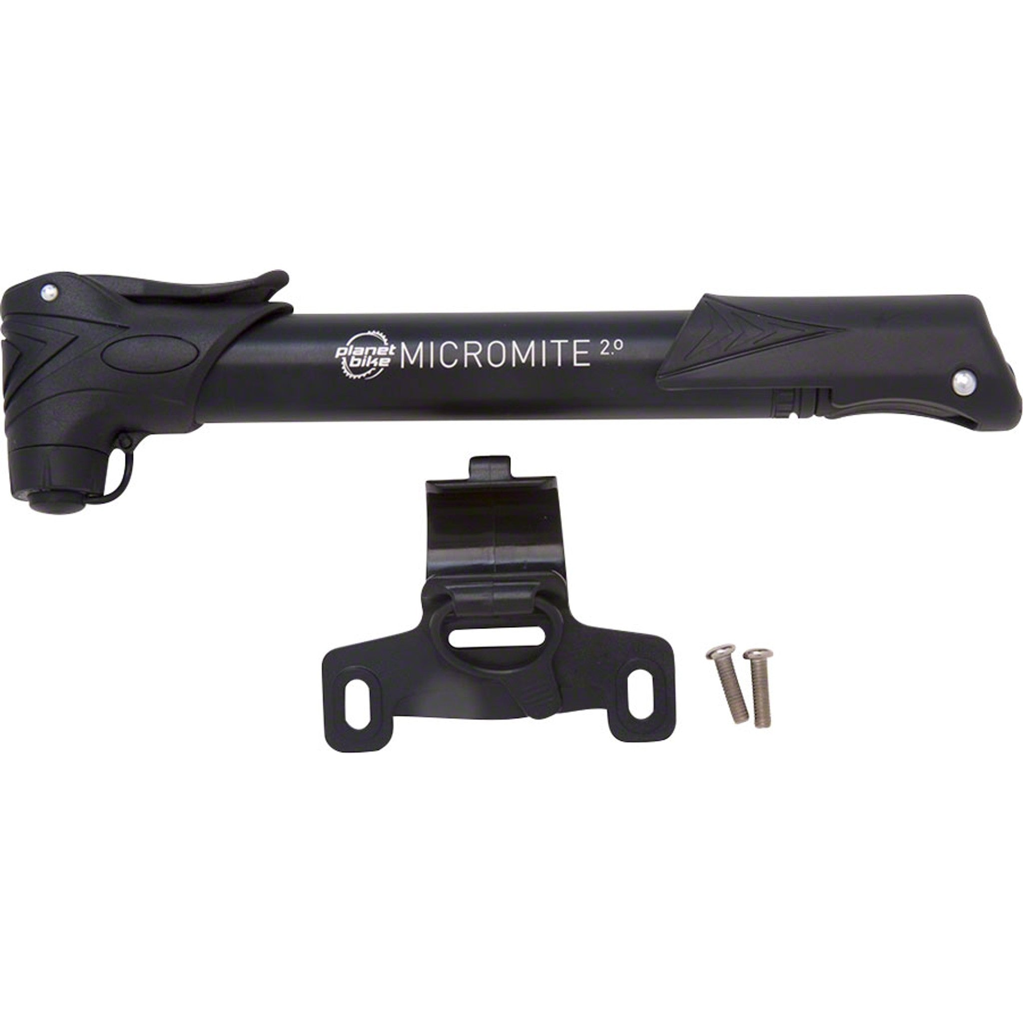 Planet Bike Micro Mite II Dual Stage Mini Frame Pump: Presta/Schrader, Black