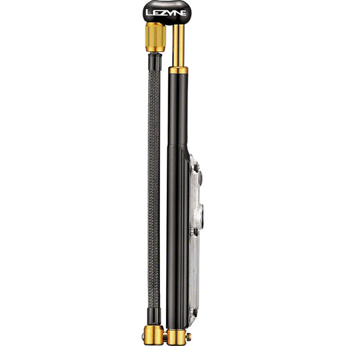 Lezyne Digital Shock Drive Pump 350 psi with zero-loss chuck head, Black/Gold
