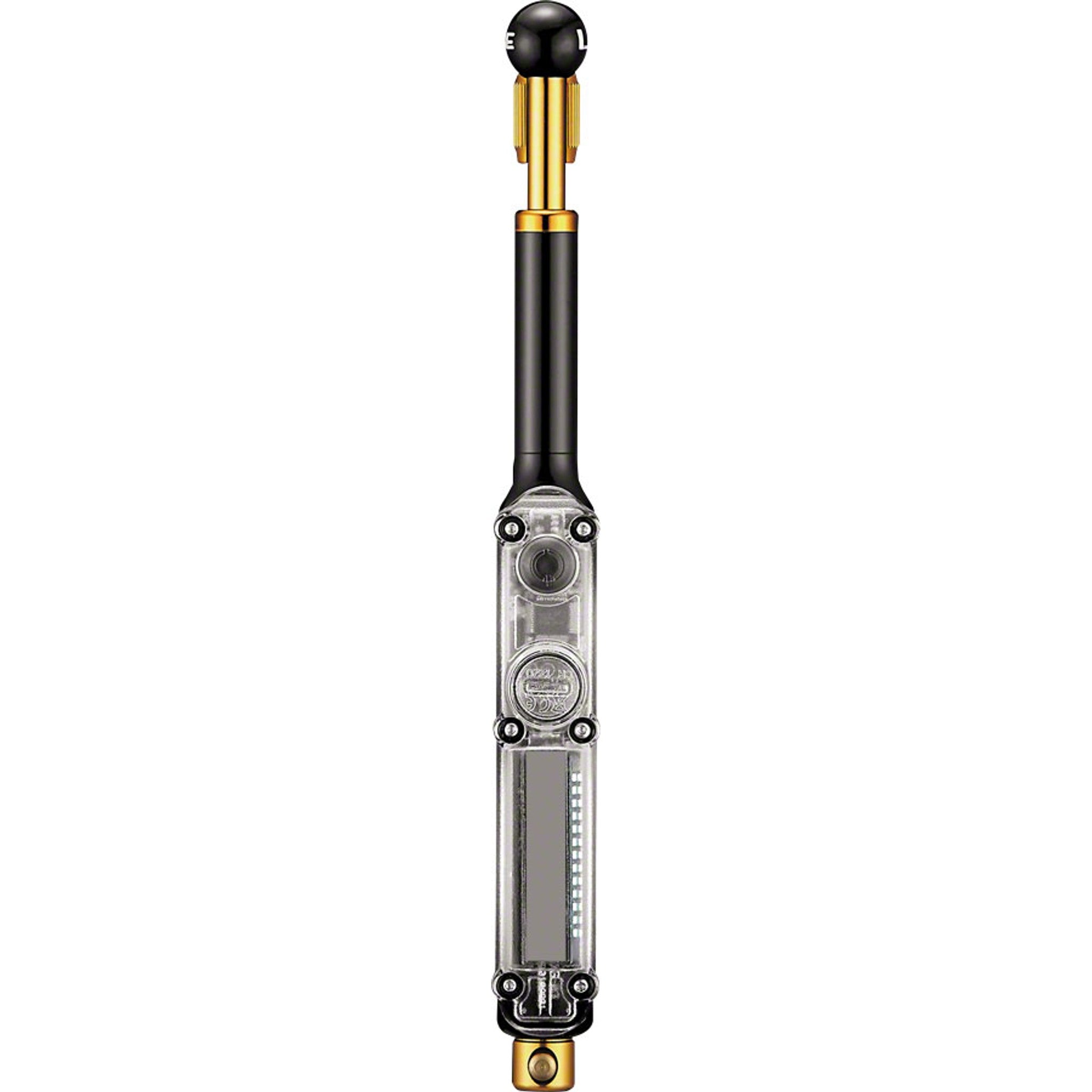 Lezyne Digital Shock Drive Pump 350 psi with zero-loss chuck head, Black/Gold