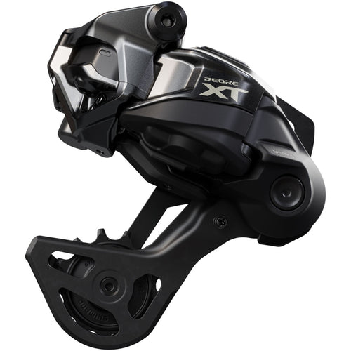 Deore XT RD-M8250-GS Di2 Wireless Rear Derailleur - 12-Speed, Medium Cage, Shadow ES, Black/Gray
