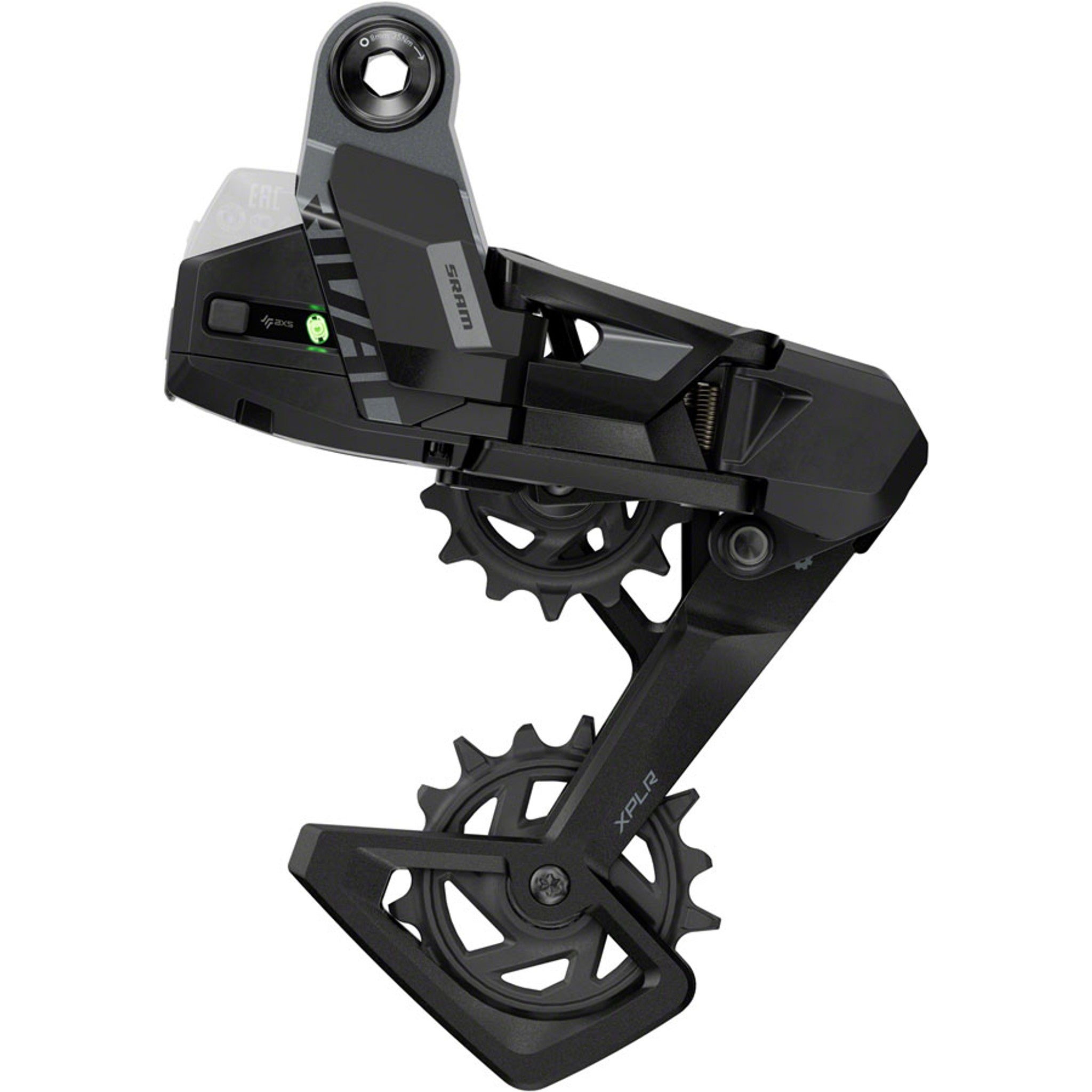 SRAM Rival XPLR AXS Rear Derailleur - For Rival XPLR 1x, 13-Speed, 46t Max, UDH Hangerless, (Battery Not Included), Black/Silver, E1