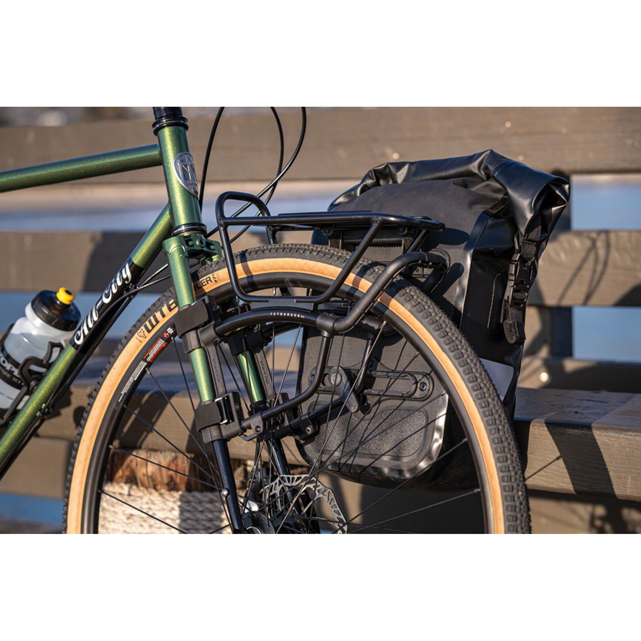 TetraRack R1 Front Rack for Gravel/Road - Fork Blade Strap Mount,  QuickTrack Compatible, Black