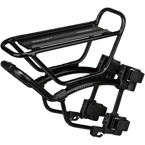 TetraRack R1 Front Rack for Gravel/Road - Fork Blade Strap Mount,  QuickTrack Compatible, Black