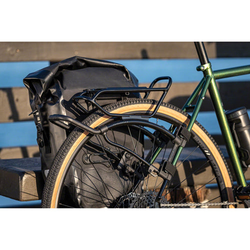 TetraRack R2 Rear Rack for Gravel/Road- Seatstay Strap Mount, QuickTrack Compatible, Black