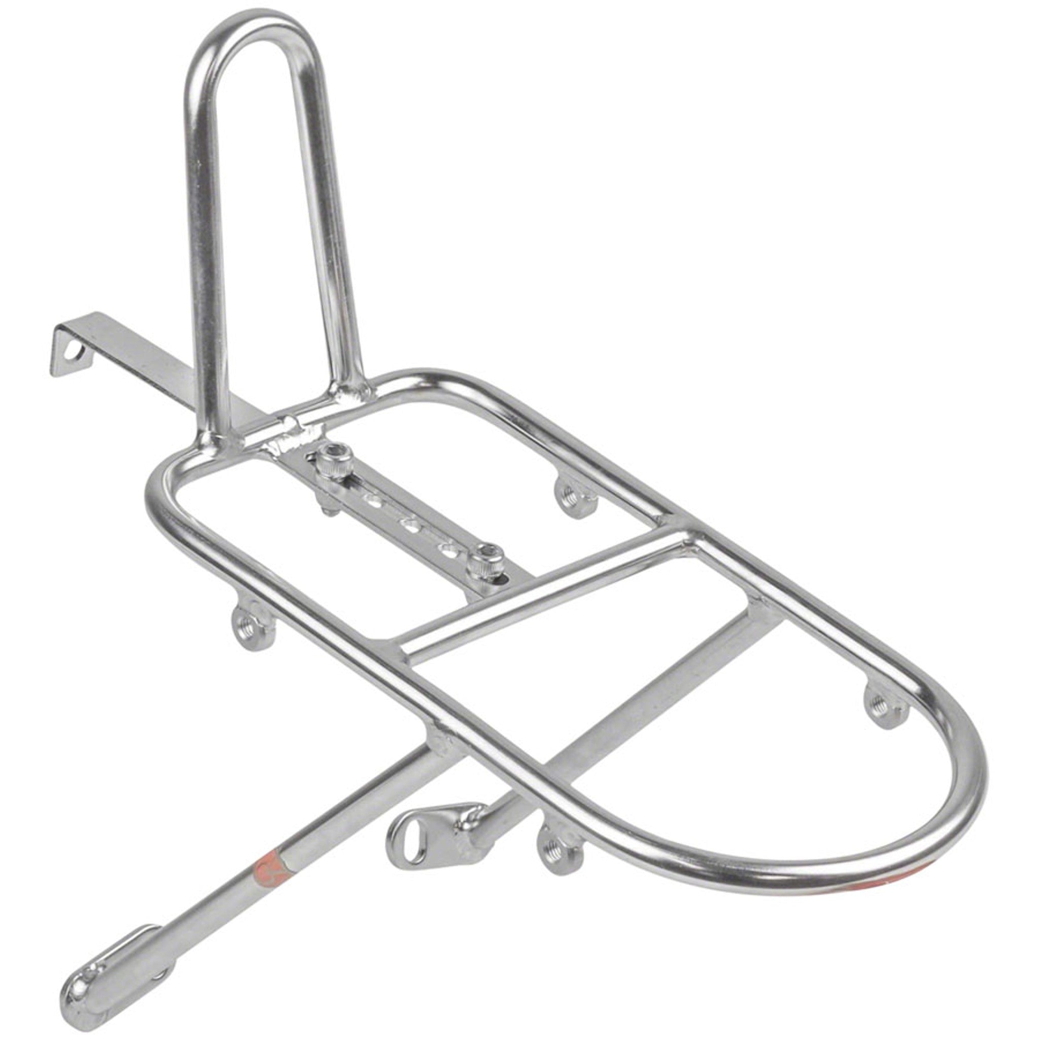 Randonneur Front Canti Rack: Polished Stainless Steel