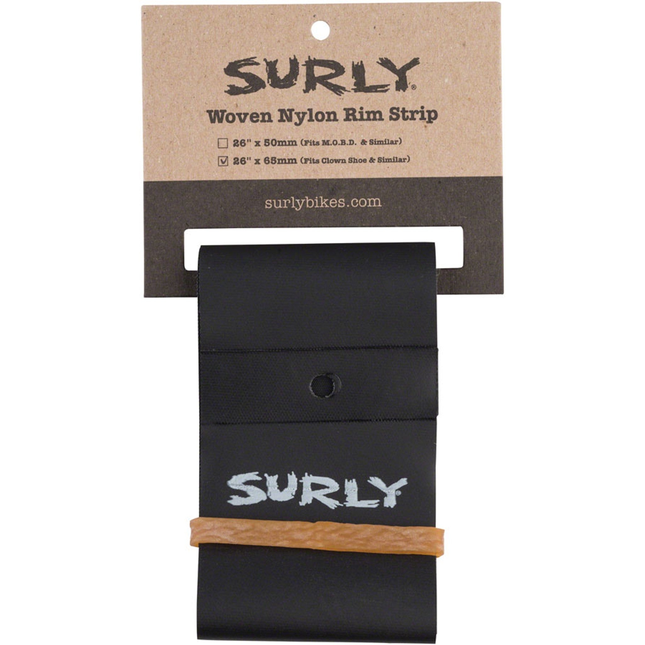 Surly Rim Strip: For Clown Shoe Rim, Nylon, 65mm wide, Black
