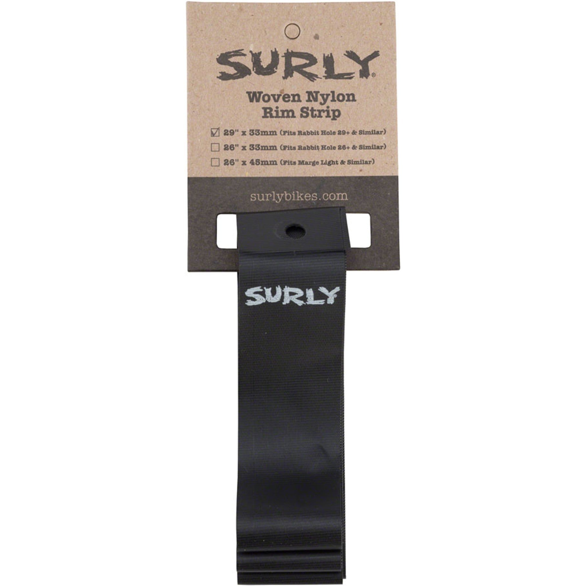Surly Rim Strip: For 29+ Rabbit Hole Rim, Nylon, 33mm wide, Black