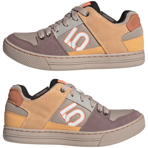 Freerider Flat Shoes - Women's, Wonder Taupe/Ftwr White/Acid Orange