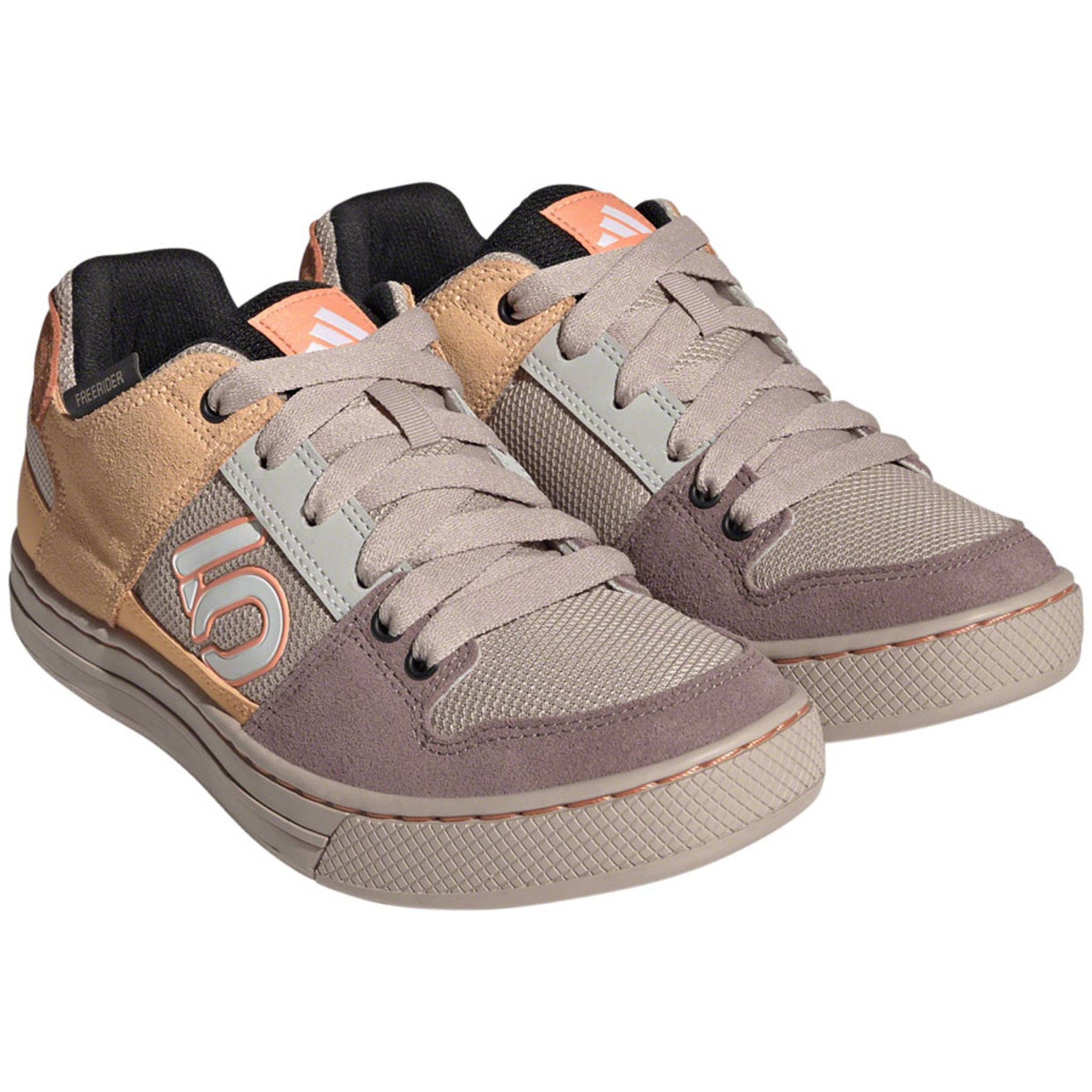 Freerider Flat Shoes - Women's, Wonder Taupe/Ftwr White/Acid Orange