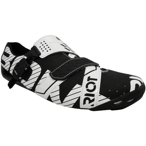 Riot Buckle Road Cycling Shoes - Black/White, Size 40