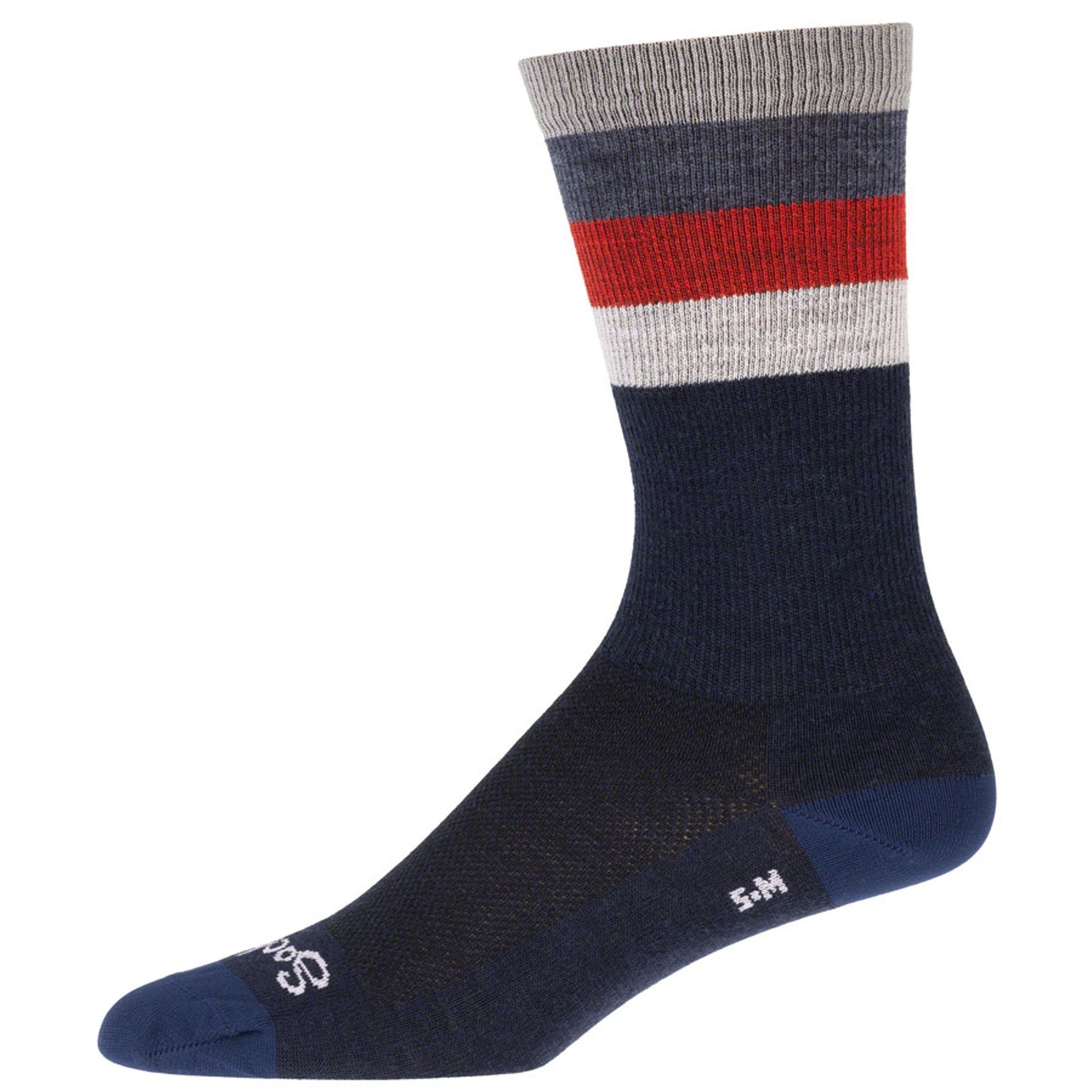 Arctica Wool Socks - Denim, w/Stripes, Small/Medium