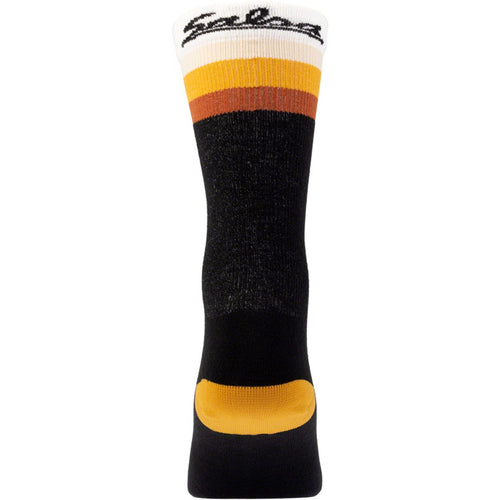 Latitude Sock - 8", Black, White/Stripes, Small/ Medium