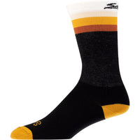 Latitude Sock - 8", Black, White/Stripes, Small/ Medium