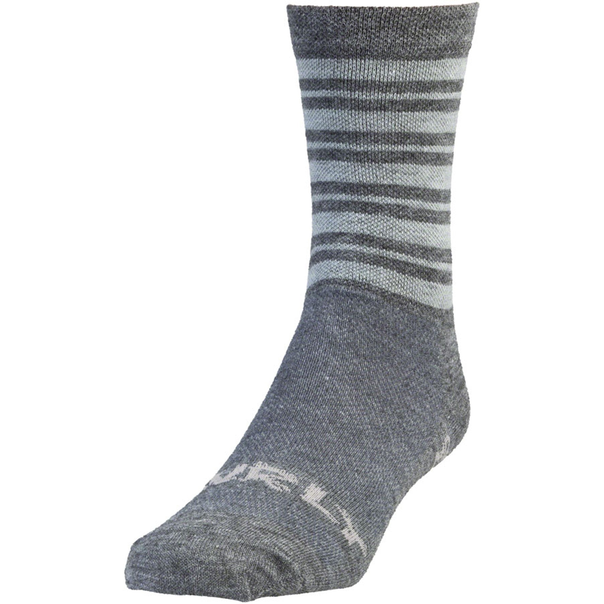 Stripey Socks - Charcoal, Gravel Gray, Lead Heather, Medium
