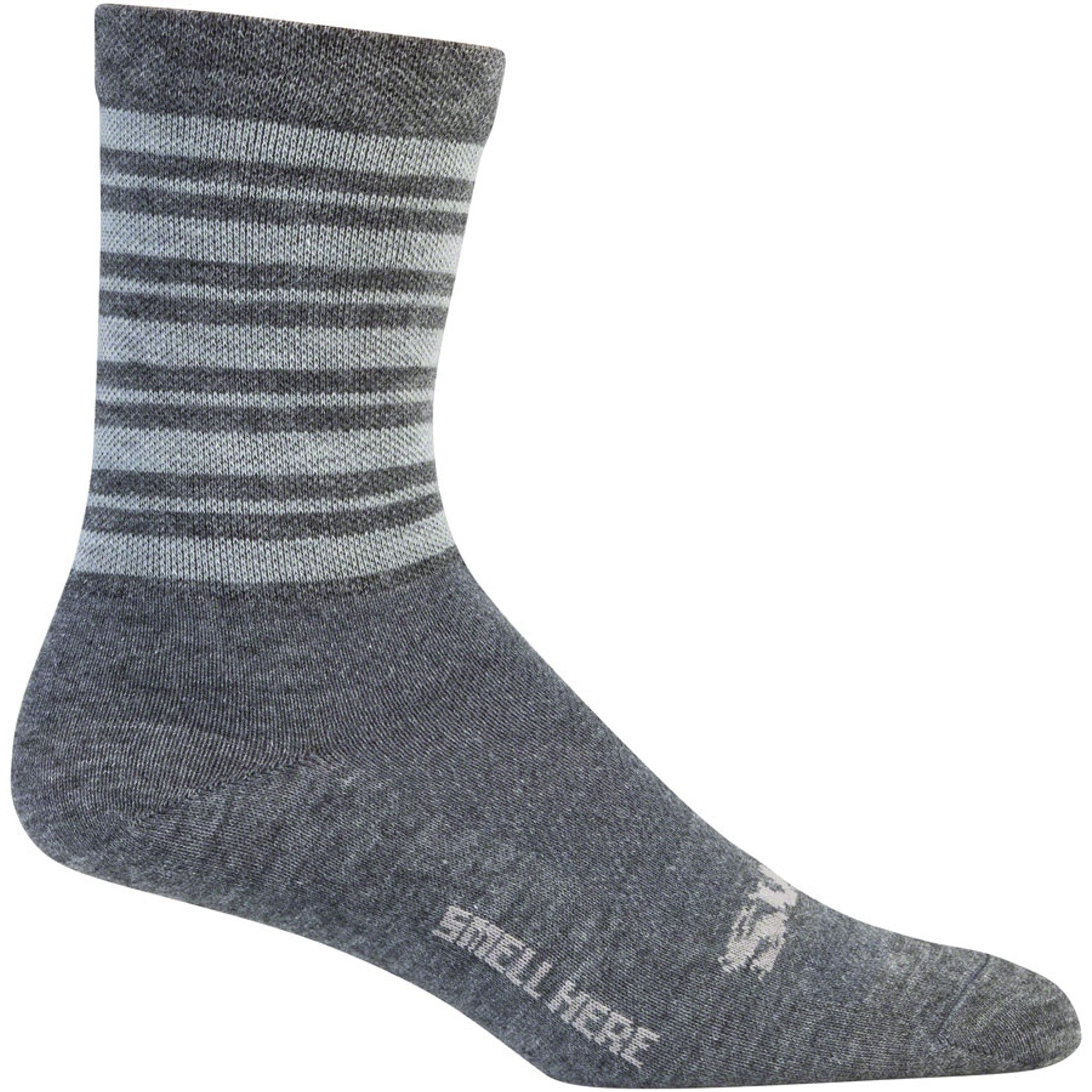 Stripey Socks - Charcoal, Gravel Gray, Lead Heather, Medium